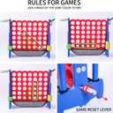 Giant 4 Row Game with Carrying Bag and Mesh Fabric .Giant 4-to-Score Game Set Suitable for Indoor and Outdoor Holiday Parties and Family Gatherings. Blue red