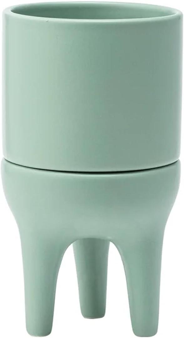 Napco Imports Indoor Outdoor Plant Succulent Herb Flower Pot with Footed Saucer 5.75 Inch