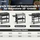 Upgrade Hinged Lid w/Thermometer for Blackstone 28'' Griddle Hard Cover Flat Top Lid for Blackstone 1517 1605 1853 1856 1839 2145 1803 1885 1983 1924 2094 28" Griddle Cover