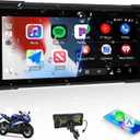 CarPlay Screen for Motorcycle, Portable Wireless Carplay/Android Auto for Motorcycle,8.1 inch IPS Waterproof Portable Radio GPS Display for Motorbike with Mirror Link, Bluetooth, EQ,TF Port