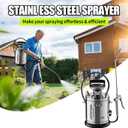 1 Gallon Pump Sprayer, Heavy Duty Stainless Steel Garden Sprayer with 14" All-Steel Wand & 4FT Reinforced Hose for Lawn Care, Weed Control & Pest Control, Includes Viton & EPDM Seals, Gloves
