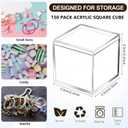 Tuanse 150 Pcs Acrylic Box with Lid Clear Small Acrylic Box Plastic Square Cube with Lid Mini Containers Display 2.2 x 2.2 x 2.2 Inch for Candy Pill Tiny Jewelry Toys Gifts