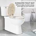 Round Toilet Seat Natural Wood Toilet Seat with Zinc Alloy Hinges, Easy to Install also Easy to Clean, Anti-pinch Marble Toilet Seat by Angol Shiold (Round, Beige Pink)