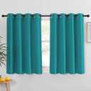 NICETOWN Blackout Curtain for Bedroom - Grommet Thermal Insulated Solid Window Treatment Short Room Darkening Drape Privacy for Bathroom (Peacock Teal, W52 x L54, 1 Panel)