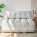 MAXYOYO Folding Sofa Bed, Convertible Sleeper Chair with Pilow Foldable Matress with Back Support, Portable Fold Out Chair Bed Comfy Floor Sofa Lounge for Living Room Bedroom, Beige, Double (Full)