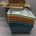 6 Pack Picture Book Bins with Dividers for Classroom, Boho