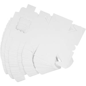 CIYODO 50pcs Small Cake Box: With Window Bakery Pastry Cookie Boxes Dessert Strawberries Chocolates Cupcakes Packing Takeaway Containers White