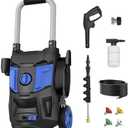 Pressure Washer -4800PSI Power Washer with Foam Cannon, High Pressure Cleaning Machine with 4 Connect Nozzles for Cars/Patio/Driveways/Home Cleaning (Blue)