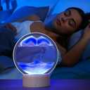 Moving Sand Art Picture in Motion, Relaxing Home Decor for Living Space for Office and Living Space (Blue)