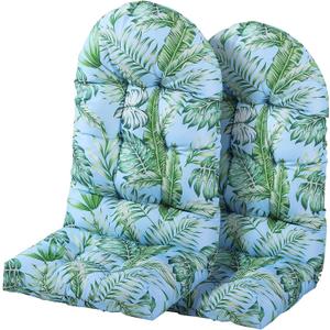 Enipate Tropical Print Adirondack Chair Cushions Set of 2, Weather Resistant Patio Chair Seat Cushion, Tufted Thicken Outdoor High Back Rocking Chair Pads