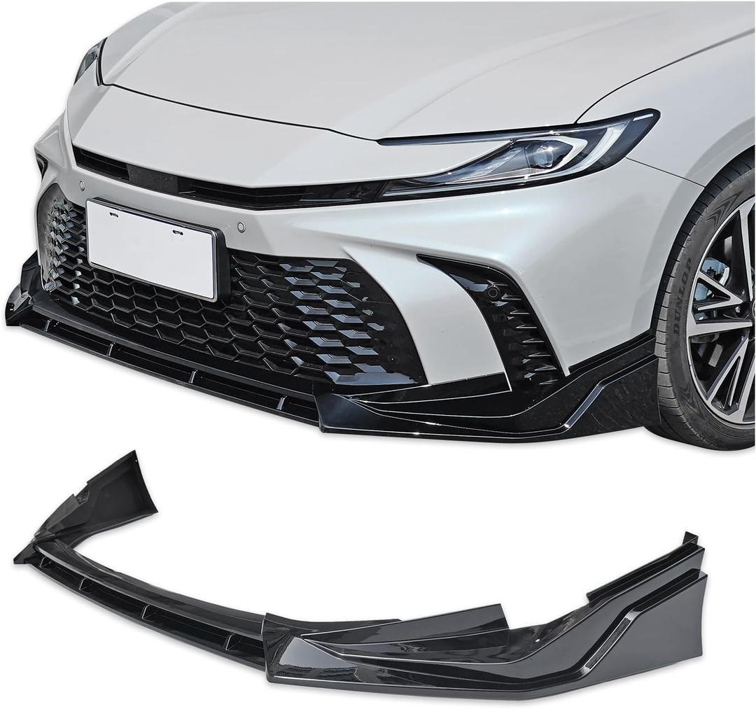 Car Front Bumper Spoiler Lip Fit for Toyota Camry 9th SE XSE 2024 2025, Air Chin Body Kit Splitter, Bumper Splitter, Front Lip Chin Spoiler, ABS Materials (Front Lip Body Kit-Glossy Black)