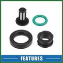 Motoforti Fuel Injector O Rings Seals with Micro Filters Fuel Injector Repair Kit for Suzuki GSXR 600 750 1000 Hayabusa GSX1300 Rubber Black (Set of 4) Long-lasting