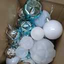 Soulchen 4 Size Christmas Balls Ornaments Set 46 Pcs 1.57, 2.36, 3.15, 4 Christmas Tree Decorations Shatterproof Hanging Plastic Xmas Ball for Holiday Xmas Tree(Light Blue, Silver White)