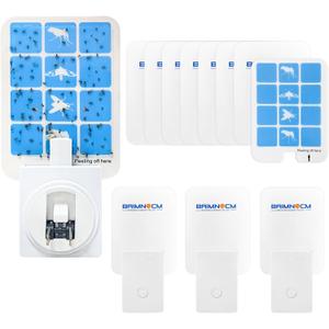 Blue Light Bug Catcher Indoor Plug in, Gnat Traps for House, Indoor Fly Trap for Fruit Fly, Moth and Mosquito, Flying Insect Catcher, 4 Device+8 Refills