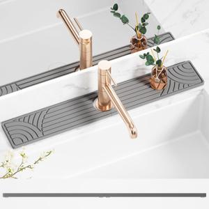 Stone Faucet Mat for Kitchen Sink, 23.6" Water Absorbent Diatomite Stone Sink Tray, Sink Protectors for Kitchen Sink, Faucet Mat for Bathroom Counter