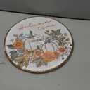 MAQIKA Fall Pumpkin Floral Wall Art, Autumn Decor, Rustic Round Wall Hanging, Farmhouse Canvas Prints for Home Living Room, 10x10 Inch