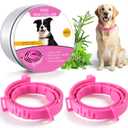 2 x Flea and Tick Collar for Dogs, Dog Collars with Natural Essential Oils, Waterproof, Adjustable Size for Small Medium and Large Dog, Flea Prevention and Tick Control for Puppies(2 Pack,Pink)