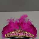 Women's Carnival Feather Headpieces Sequin Headdress for Wedding Masquerade Party Cosplay Feather Headbands (Tnmtd-hot Pink)