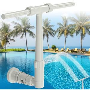 Dual Spray Pool Fountain, 10-20°F Cooler Water for Above/In-Ground Pools, Dual Spray Waterfall Sprinkler Fountain, Adjustable Waterfall Cooling and Relaxation