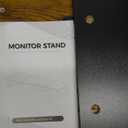 WESTREE Dual Monitor Stand Riser, Wood and Steel Multi-Purpose Desktop Storage Stand for 2 Monitors for Computer, Laptop, Printer, TV, Rustic Brown