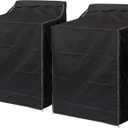 BlueStars 2PCS Washing Machine Covers For Top-load and Front-load Washer/Dryer - Premium Outdoor Protection For Most Washer Dryer Cover - W29x D28x H43 (Black)