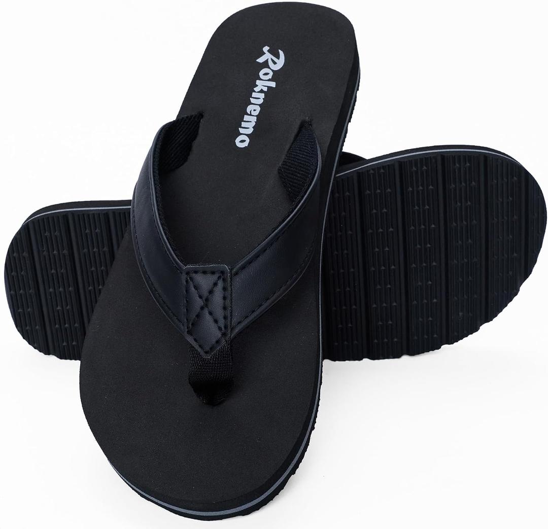 Womens Flip Flops - Comfort Arch Support Sandals - Yoga Mat Slip On Beach Sandals - Waterproof Open Toe Thong Slippers Summer Footwear, Size 11