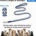 2 x Braided Dog Leash 5FT: Cotton Rope Dogs Leash for Puppy Small Medium Large Dogs - Soft Durable Training & Walking Dog Lead, Heavy Duty and Strong (Blue)