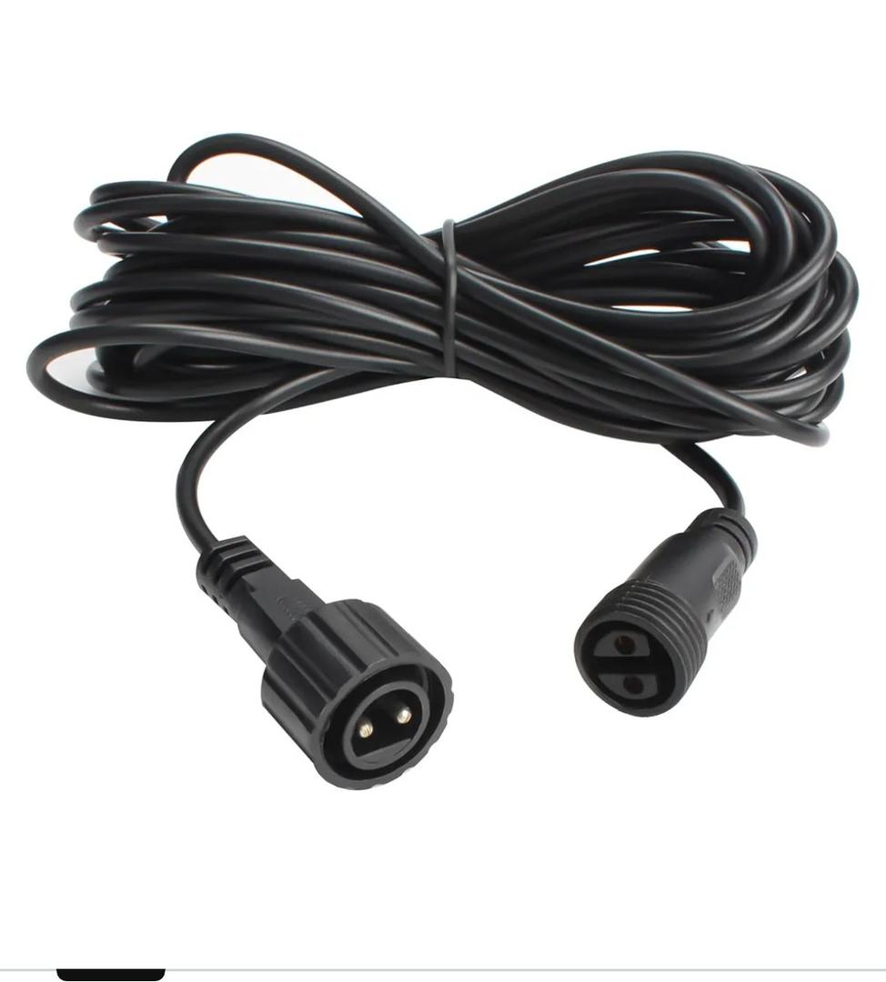 Waterproof Extension Cord, 2 Pin Outdoor Extension Cable with Male and Female Connectors, Wire for Duewot Solar Outdoor String Strip Lights Garden lamp(16.4ft)