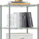 750 lbs 3-Shelf Storage Shelves Wire Shelving Unit Standing Metal Rack for Small Places Narrow Wire Rack for Bathroom, Green 13.8 D x 13.8" W x 25.5" H, Green
