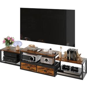 HavenlyYouth 55" Floating TV Stand, Modern Entertainment Center, Wall-Mounted Media Console Shelf for Under TV Storage, TV Cabinet for Living Room, Bedroom, Rustic Brown