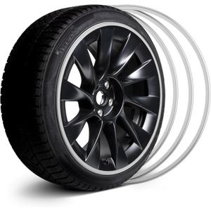 Automotive Alloy Wheel Rim Protector - Covering The Entire Rim of The Wheel hub - Strips for Curb Rash Prevention - Set of 4 Rim Protector Easy to Install(20'',Silver)