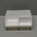 Makeup Organizer with Drawers, Cosmetic Storage for Dresser Vanity and Bathroom Countertop, Beauty Holder for Lipstick Brush, Skincare Organizer for Vanity, Cosmetic Display Case (White)