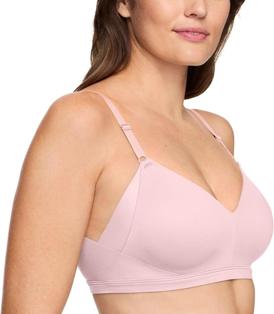 Warner's Womens No Side Effects Underarm and Back-Smoothing Comfort Wireless Lift T-Shirt Bra Rn2231aT-Shirt Bra, Blush, Small