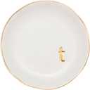 COLLECTIVE HOME - Ceramic Jewelry Tray, Decorative Trinket Dish for Rings Earrings Necklaces Bracelet Watch Keys, Birthday Mother's Day Christmas Gift for Women, 4.75", White Surface 