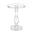 LIKENOW Acrylic End Table,Acrylic Side Table,Modern Nightstand with Clear Small Round Top and Solid Post for Living Room,Bedroom and Lobby 13.5x13.5x19.5 High inches