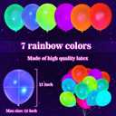 100 Pcs UV Neon Balloons, Neon Glow Party Balloons UV Black Light Balloon Glow in the dark for Birthday Decorations Wedding Glow Party Supplies Blacklight Reactive Fluorescent Balloons