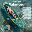 PRAISUN 12 x 35 Inflatable Paddle Board, 450lbs Extra Wide Stand Up Paddleboard for Youth/Adults of All Skill Levels, Stable SUP with Seat & Full Kit, for Fishing, Yoga, Lake & Ocean