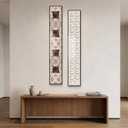 QKF 2Pcs Narrow Neutral Geometric Wood Art, Alu Frame Gloss Hallway, 6" × 48"