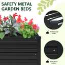 Vengarus 2 Pack 9x3x1FT Galvanized Raised Garden Bed Kit, Outdoor Metal Planter Box for Vegetables, Rectangular Steel Container, Easy Assembly (Black)