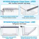 2 x [2 PACK] W11162443 W11162446 WRS315SDHZ08 WRS325SDHZ05 WRS315SDHZ05 WRS315SDHM01 WRS321SDHZ08 WRS325SDHZ08 Crisper Drawer Compatible with Whirlpool Refrigerator Drawers Replacement Fridge Drawers