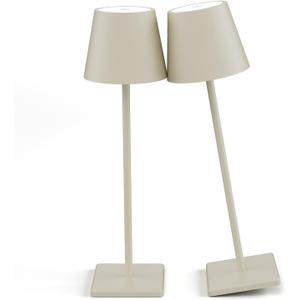 4-Pack LED Cordless Table Lamp, Rechargeable Battery Desk lamp 3W 5500mAh Battery Operated Stepless Dimming Modern Portable Table Light for Restaurant/Bedroom/Outdoor IP54 Waterproof (Off White)