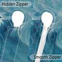 Turquoise Marble Round Fitted Tablecloth with Umbrella Hole and Zipper, 36"-44" Outdoor Elastic Table Cloth Oil-Proof Waterproof Patio Table Cover for Picnic Party Camping