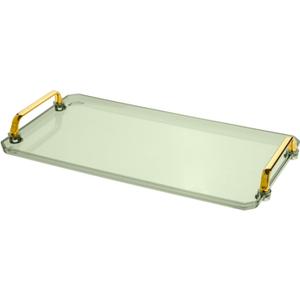 Serving Tray with Handles Serving Tray Valet Tray Plastic Serving Trays for Party, Kitchen, Bathroom, Dessert Table, Cupcake Display, Acrylic Tray for Ottoman Coffee Table, Decorative Trays (Green)