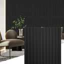 STICKGOO Slat Wall Panel, 3D Wall Panels for Interior Wall Decor PVC Fluted Textured Panel 12-Tile 19.7 x 19.7in - Black
