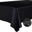 BYDOLL Table Cloth Black 60x60 Inch Tablecloth for 6 Foot Square Tables Outdoor Washable Wrinkle Free and Spillproof Polyester Tablecloth for Festival Camping Picnic Party Cover