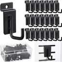 Tandefio 25 Pack J Shaped Slatwall Hooks and Hangers Heavy Duty Slatwall Accessories for Display Panel Garage, 3.25 Inch(Black)