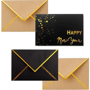 Winoo Design Heavy Duty Cards Boxed with Envelopes - 20 PK - 4x6 Inches Assorted Cards with Envelopes Bulk Greeting Cards Luxury (New Year)