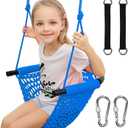 Hi-Na Kids Swing for Swing Set, Heavy Duty Rope Swings with Snap Hooks and Straps, 440LBS Capacity, Toddler Swing Seat for Indoor Porch, Outdoor Playground, Tree, Blue