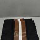 JASEN Set of 2 Faux Leather Pillow Cover 18x18, Black and White Decorative Throw Pillow Covers Brown Modern Stripe Accent Cushion Cover Couch Bed Sofa