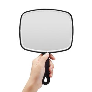 OMIRO Hand Mirror, Black Handheld Mirror with Handle, 6.6" W x 9.2" L